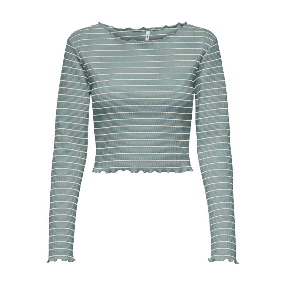 Only ONLY Shirt ONLANITS cyaan blauw / wit -