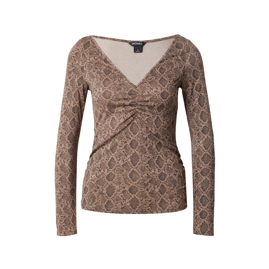 Monki Monki Shirt chocoladebruin / brokaat -