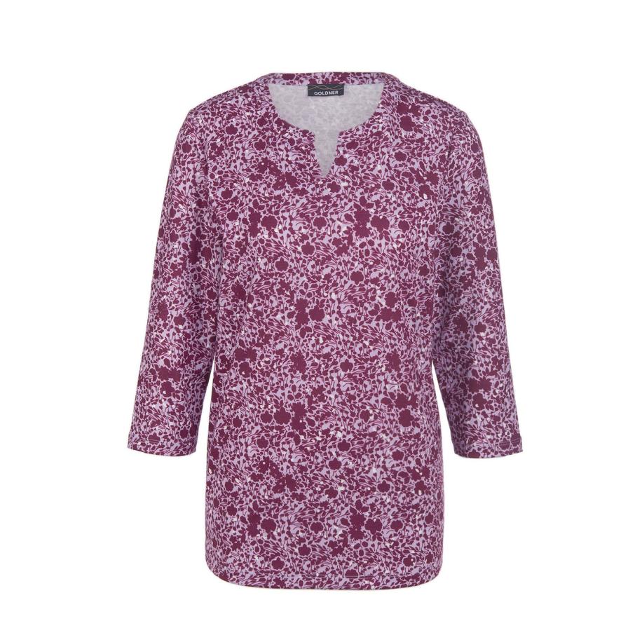 Goldner Goldner Shirt aubergine / sering / wit -