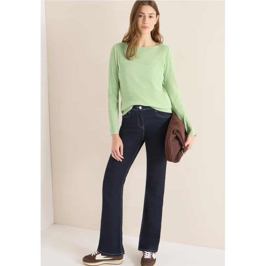 CECIL Gestreept shirt met lange mouwen - Groen