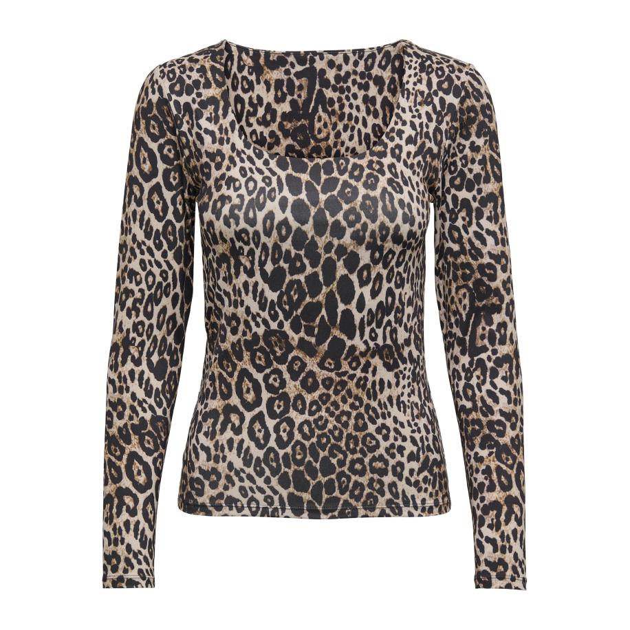 Only ONLY Shirt bruin / zwart / wolwit -