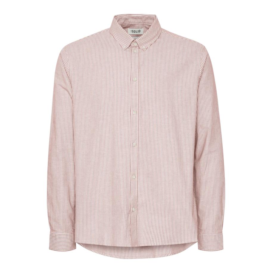 Solid !Solid Shirt pastelrood / wit -