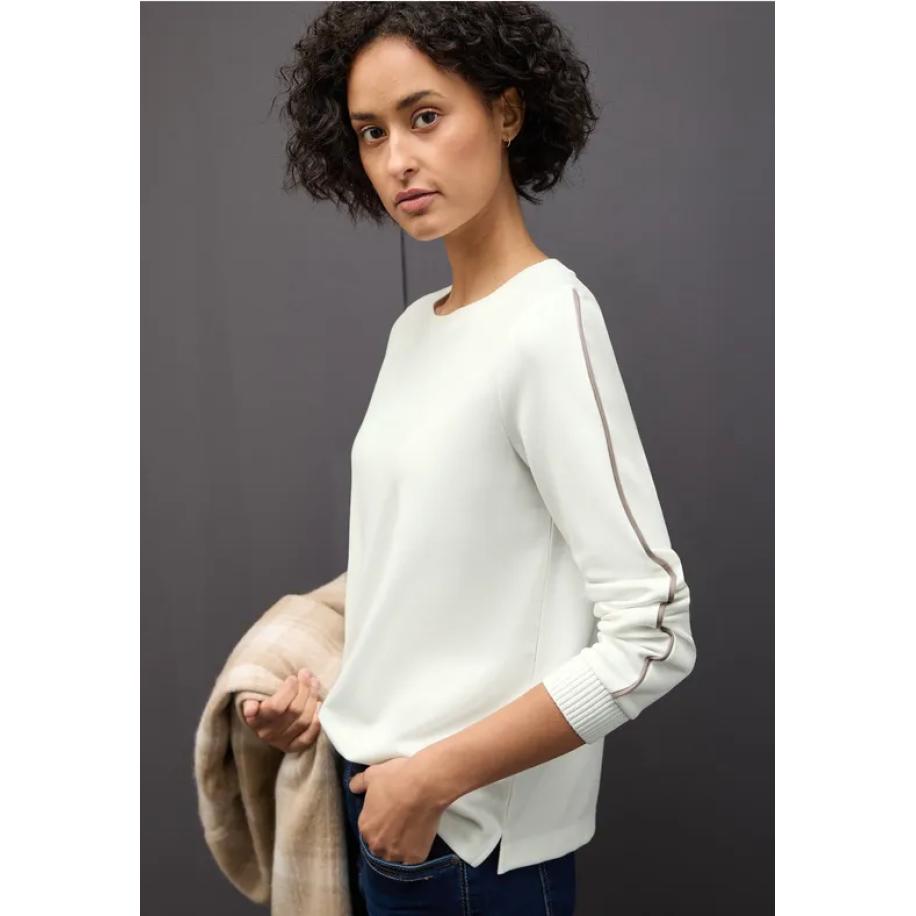 Street One Shirt met tape details Wit