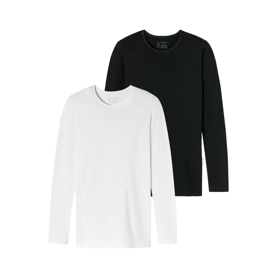 Schiesser SCHIESSER Shirt zwart / wit -