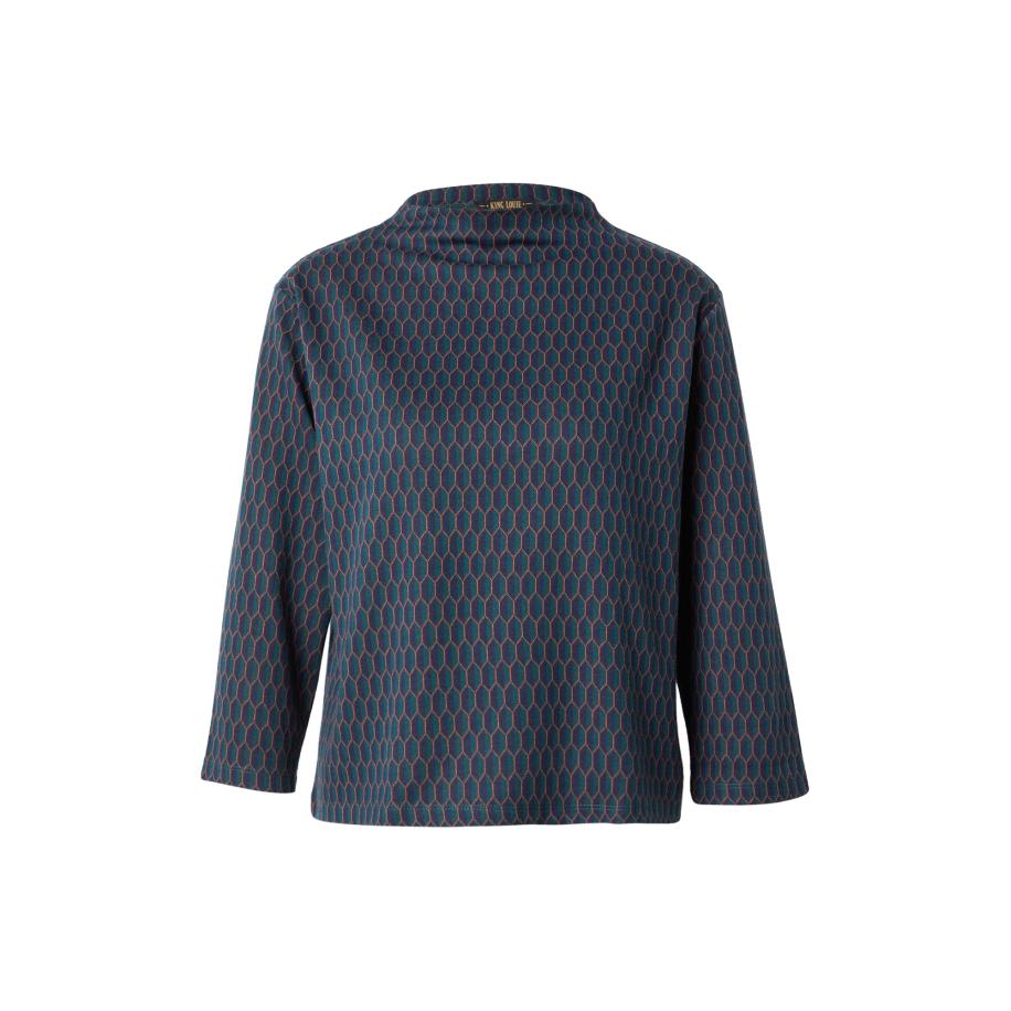 King Louie King Louie Shirt Guenda nachtblauw / smaragd / oranje -