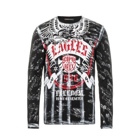 Cipo & Baxx CIPO & BAXX Shirt rood / zwart / wit