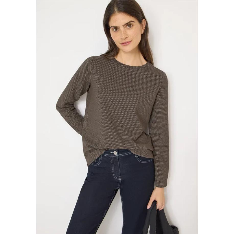 CECIL Shirt met structuur in twee kleuren - Bruin