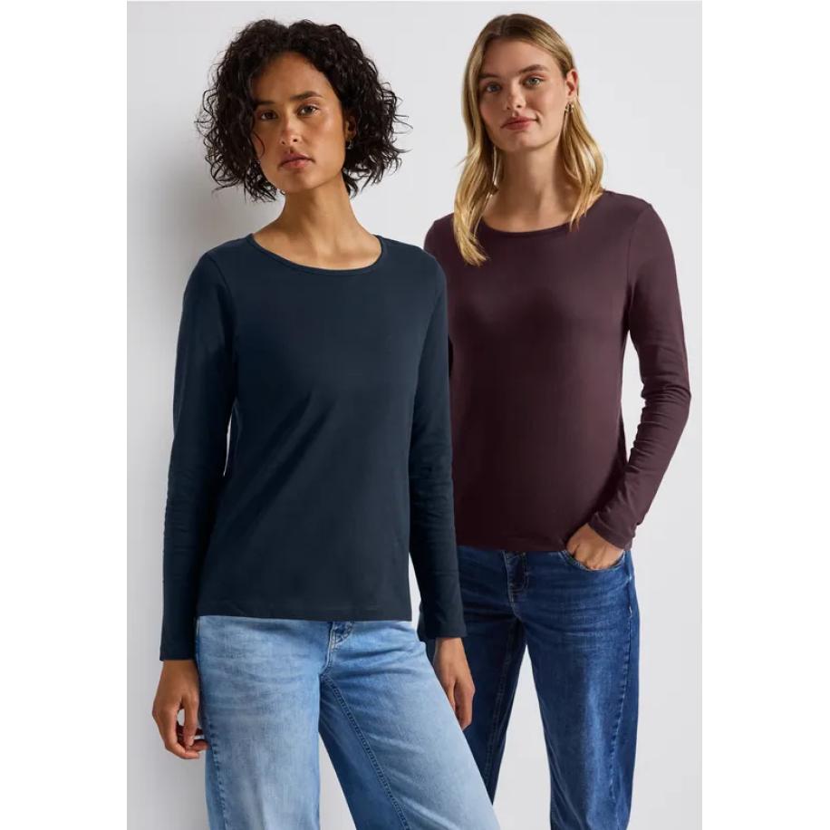 Street One 2-pack shirts met lange mouwen - Multicolor