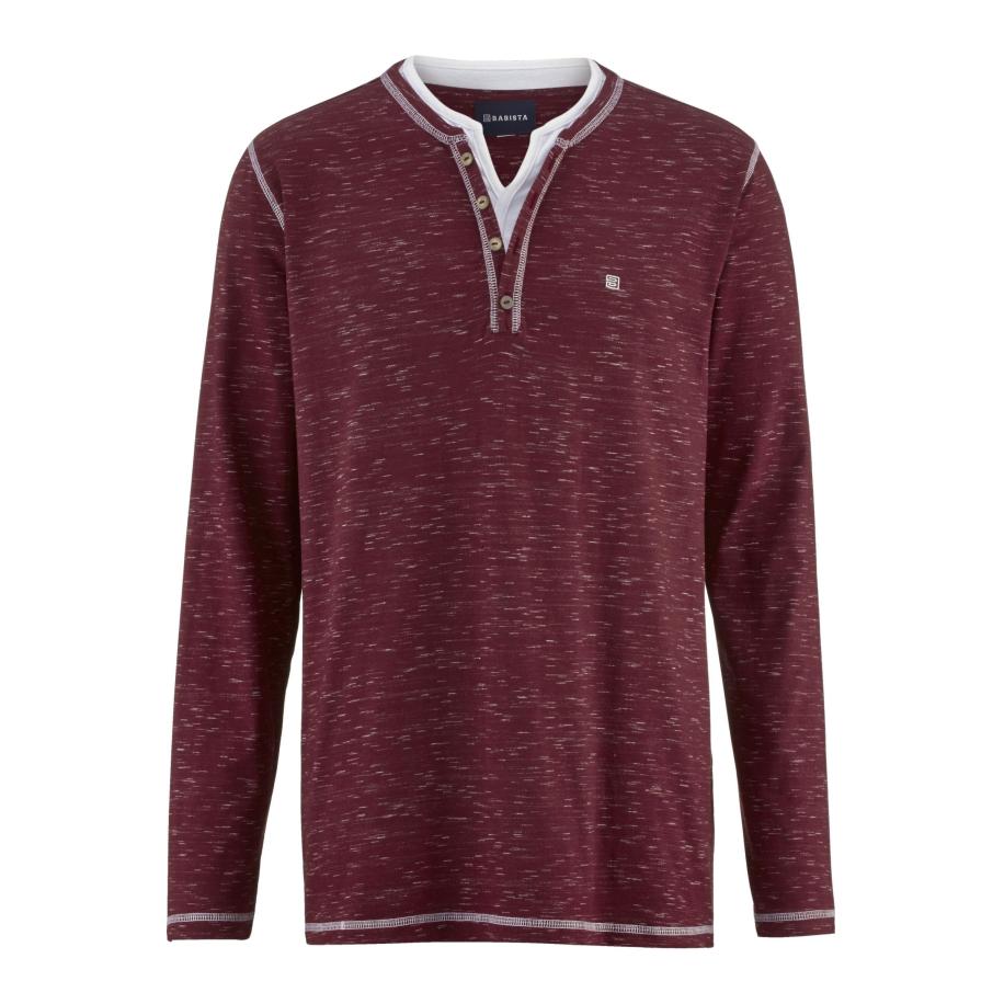 BABISTA Longsleeve donkerrood, Melange Rood