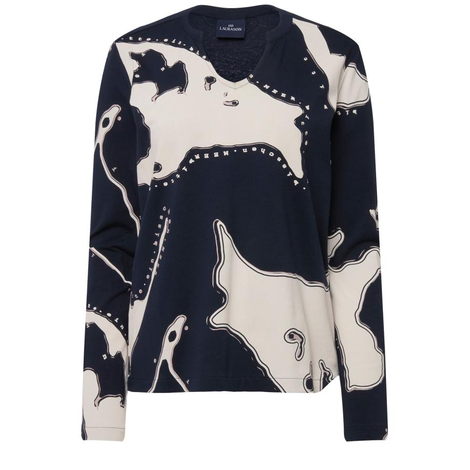 LAURASØN LAURASØN Shirt crème / marine / transparant -