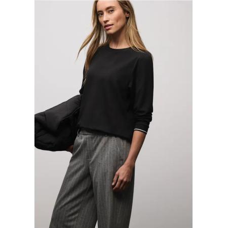 Street One Zacht Shirt met geribde details