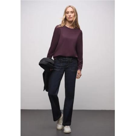 Street One Zacht Shirt met geribde details