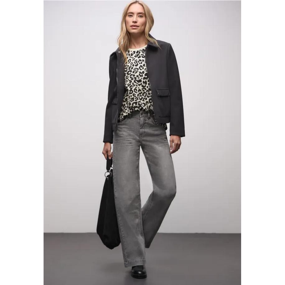 Street One Jacquard shirt Bruin