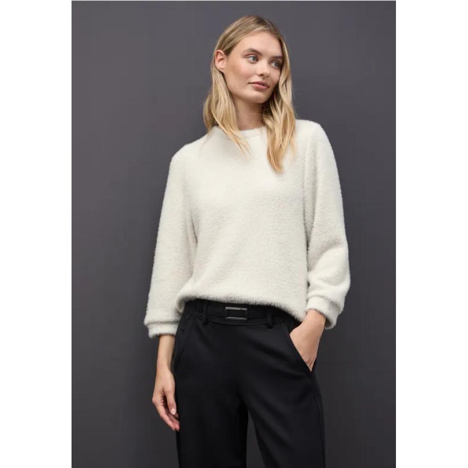 Street One Zacht shirt met glitter Bruin