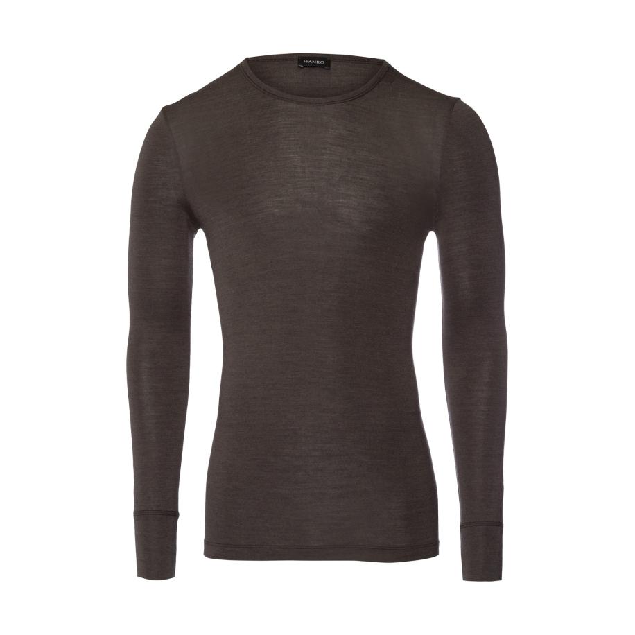Hanro Hanro Shirt Woolen Silk donkerbruin -