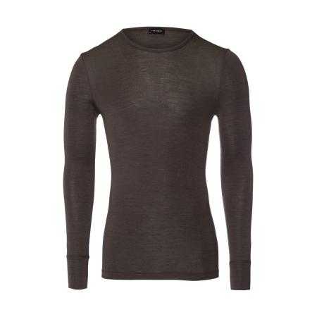 Hanro Hanro Shirt Woolen Silk donkerbruin