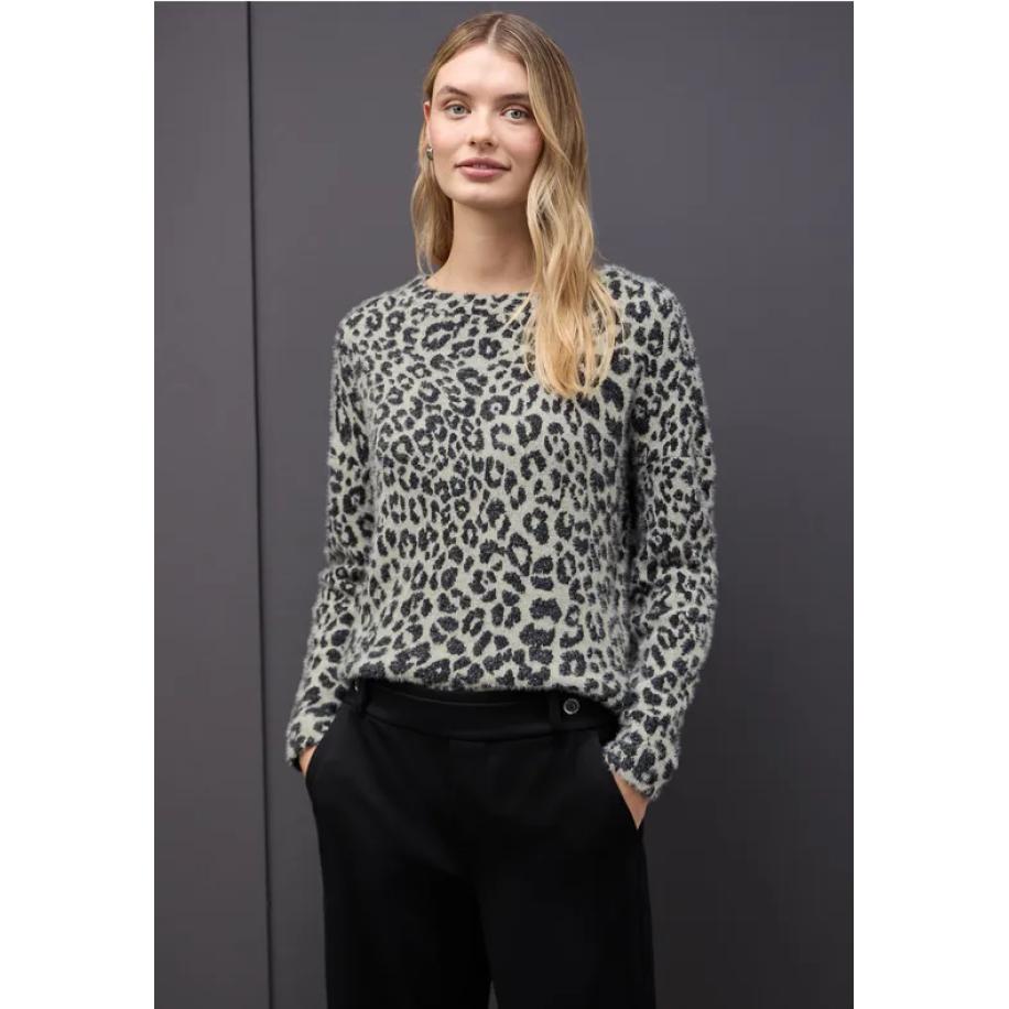 Street One Pluizig shirt Bruin