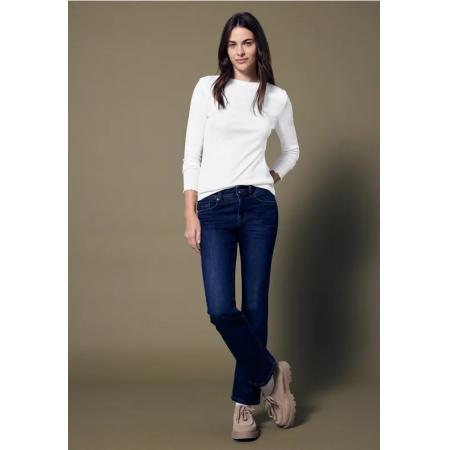 Street One Geribd shirt met ronde hals