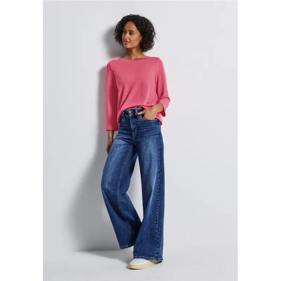 Street One Shirt met gebreide look Roze