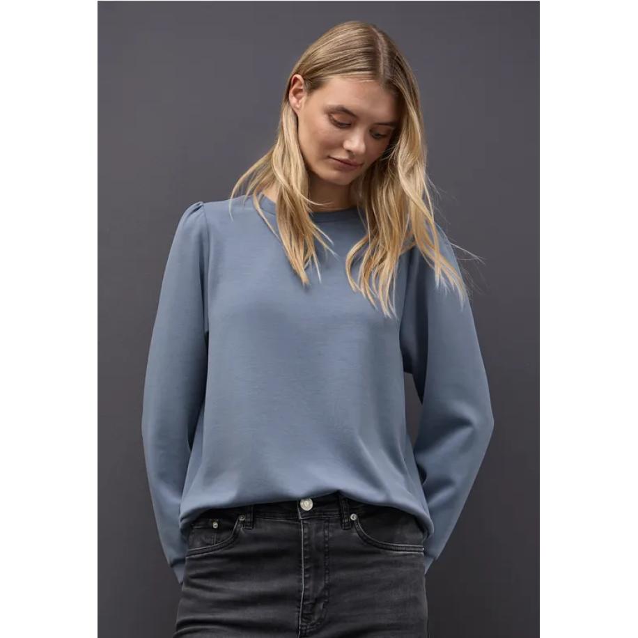 Street One Silk-Look shirt - Blauw