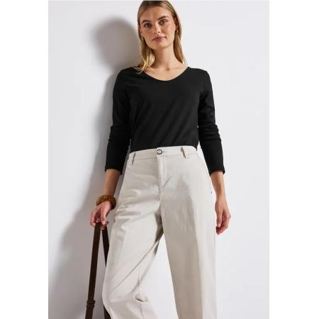 Street One Overhemd met lange mouwen in effen kleur