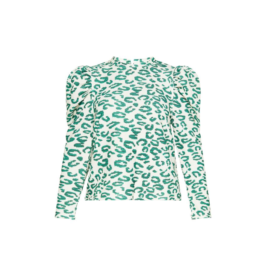 FELIPA FELIPA Blouse Fashion Look turquoise / donkergroen / offwhite -