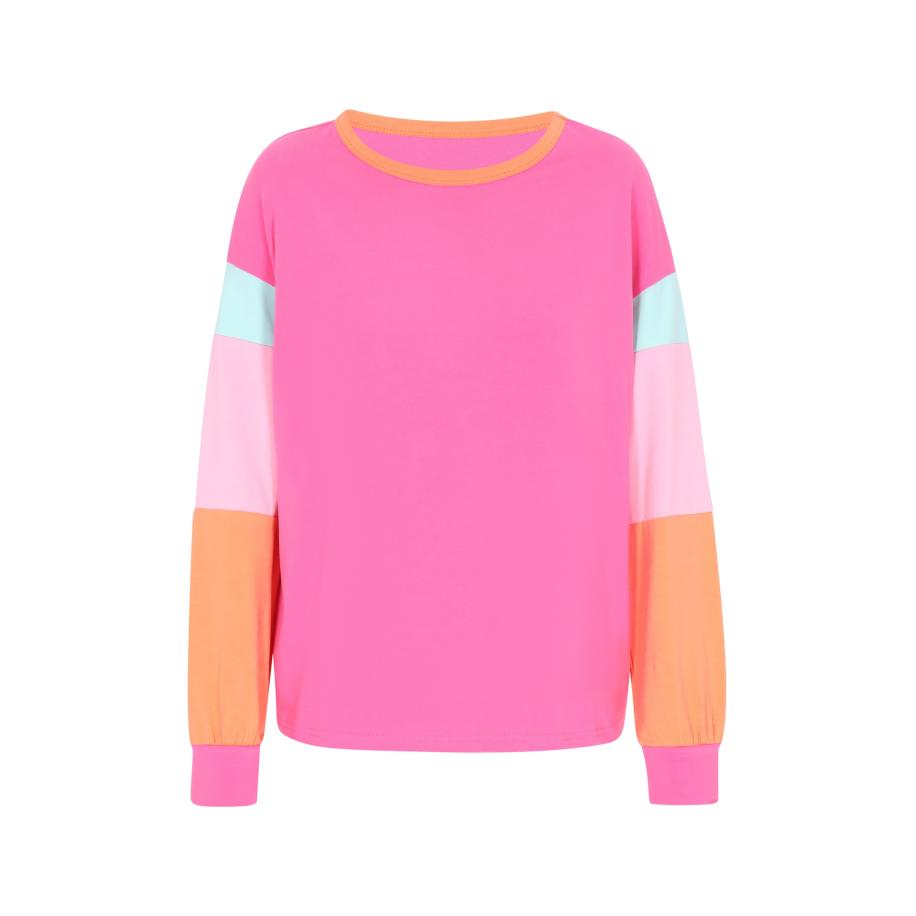 Swirly swirly Shirt lichtblauw / abrikoos / pink / rosa -