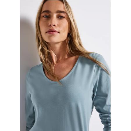 Street One Overhemd met lange mouwen in effen kleur