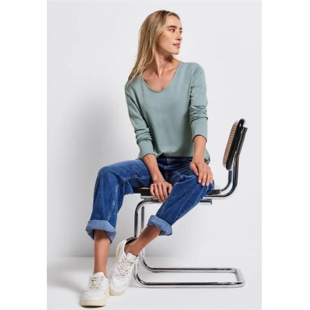 Street One Overhemd met lange mouwen in effen kleur