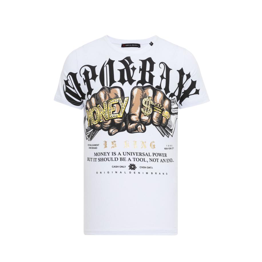 Cipo & Baxx CIPO & BAXX Shirt zwart / wit -