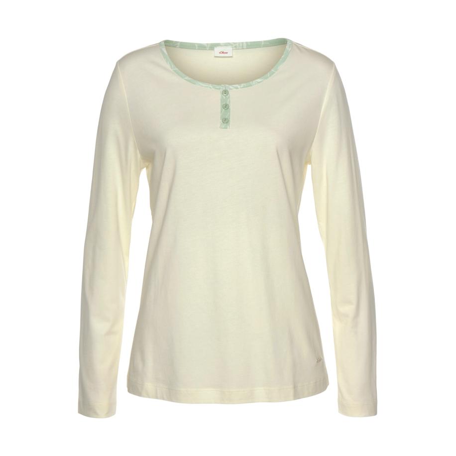 s.Oliver s.Oliver Shirt ecru / groen gemêleerd -