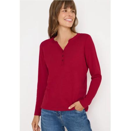 CECIL Shirt met lange mouwen met gespleten hals