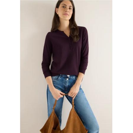 CECIL Shirt met lange mouwen met gespleten hals