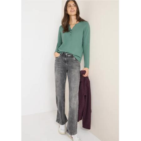 CECIL Shirt met lange mouwen met gespleten hals