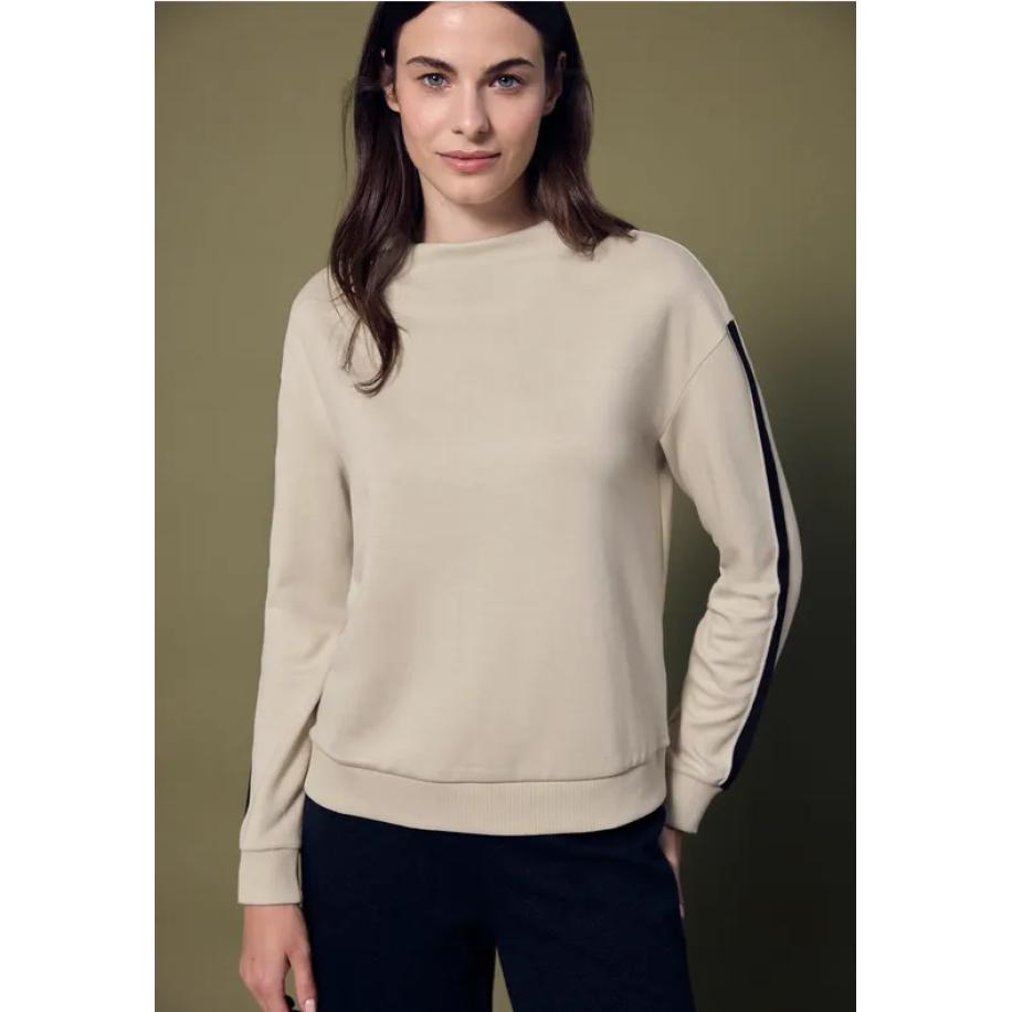 Street One Shirt met accentstrepen Bruin