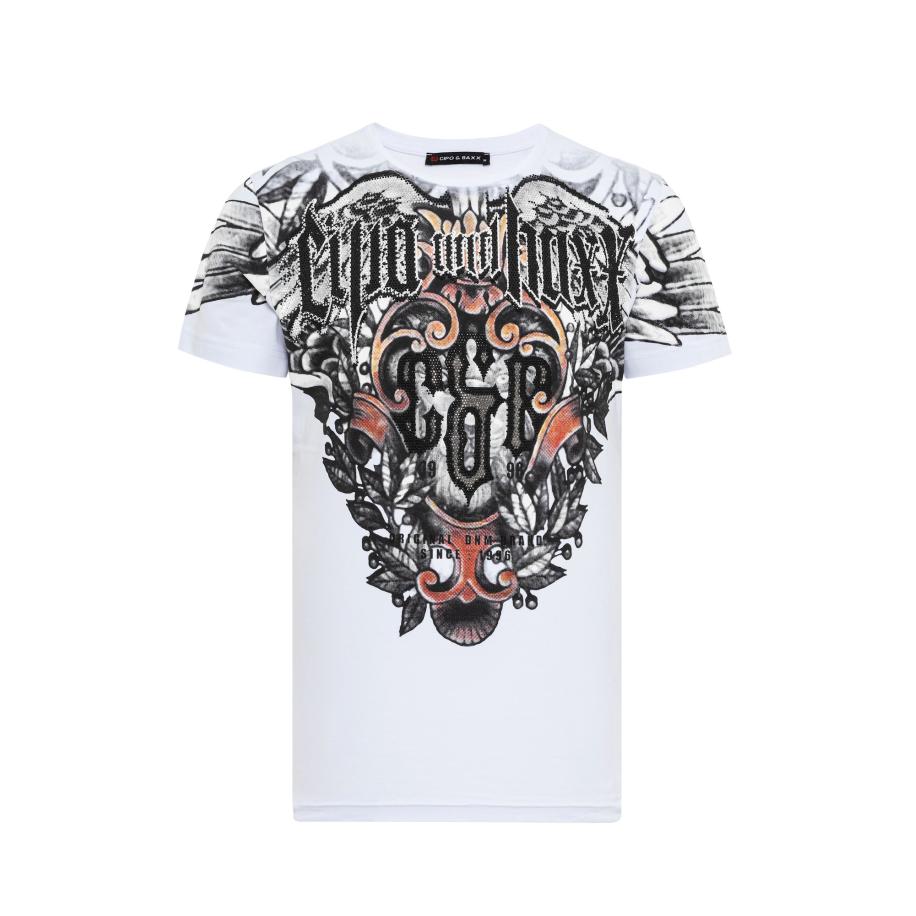 Cipo & Baxx CIPO & BAXX Shirt rood / zwart / wit -