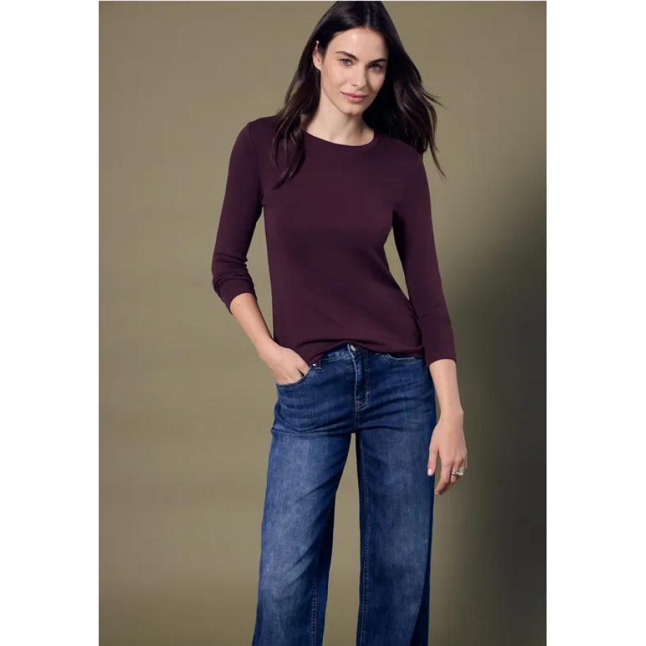 Street One Basic shirt met lange mouwen - Paars