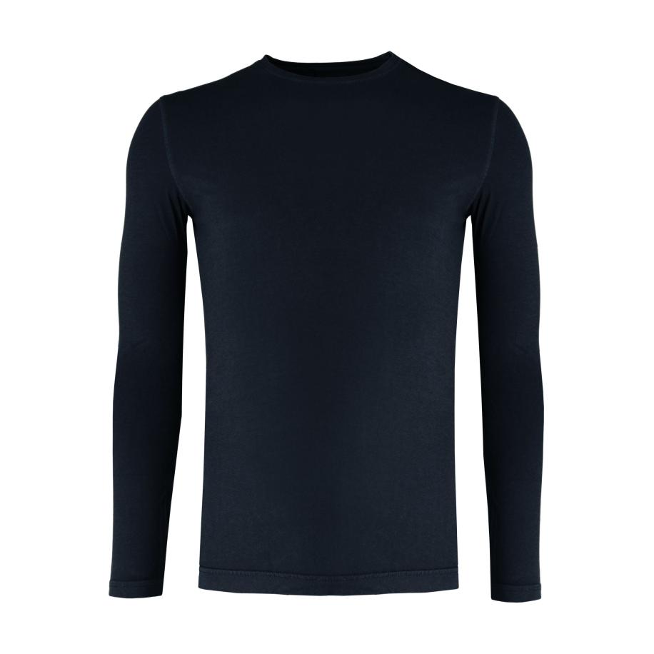 Marvelis Casual Longsleeve nachtblauw, Effen Blauw