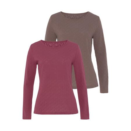 VIVANCE VIVANCE Shirt bruin / roodviolet