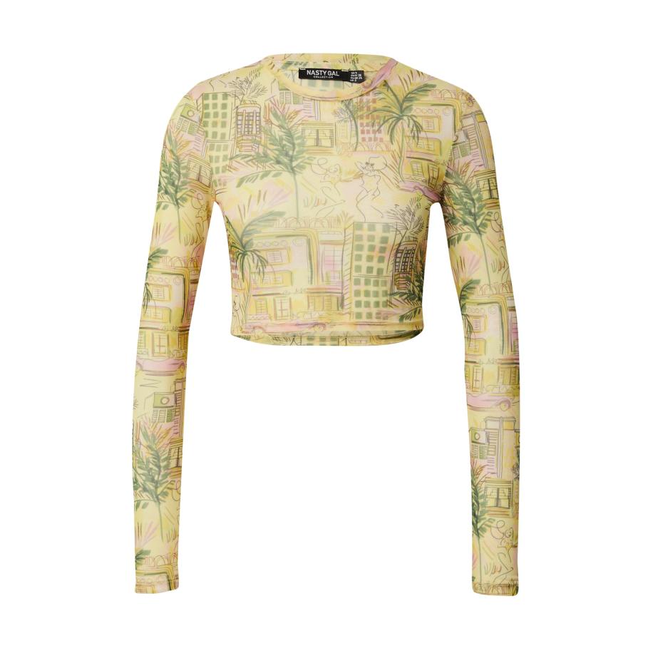 Nasty Gal Nasty Gal Shirt bruin / citroen / donkergroen / rosa -