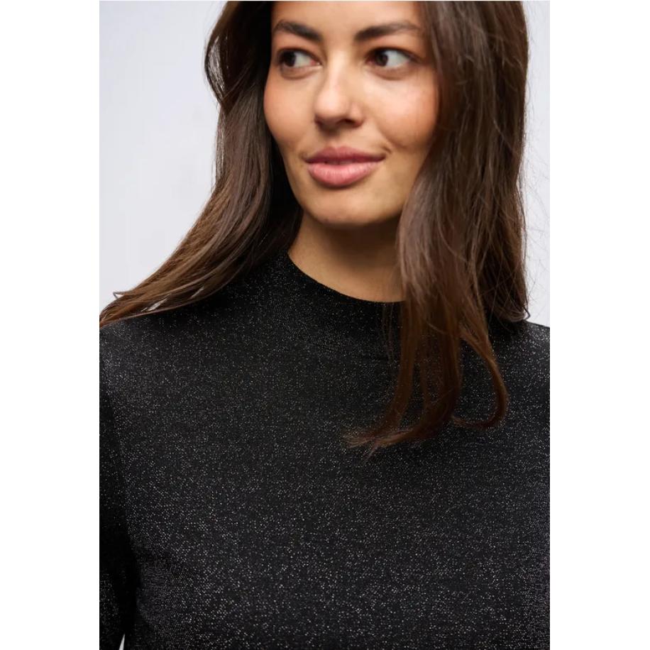 Street One Glitterend shirt Zwart