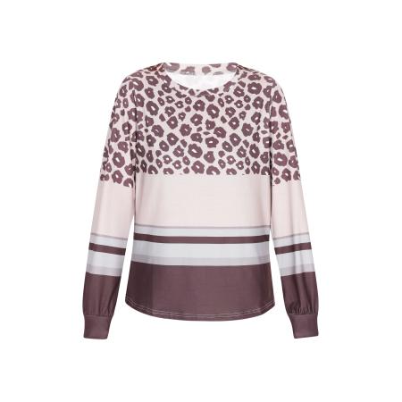 ebeeza ebeeza Blouse lichtblauw / bruin / lichtbruin