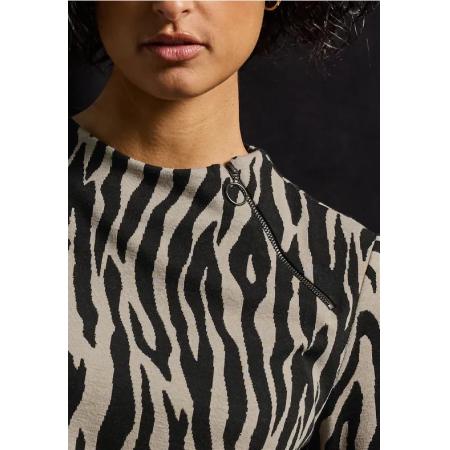 Street One Jacquard shirt met rits