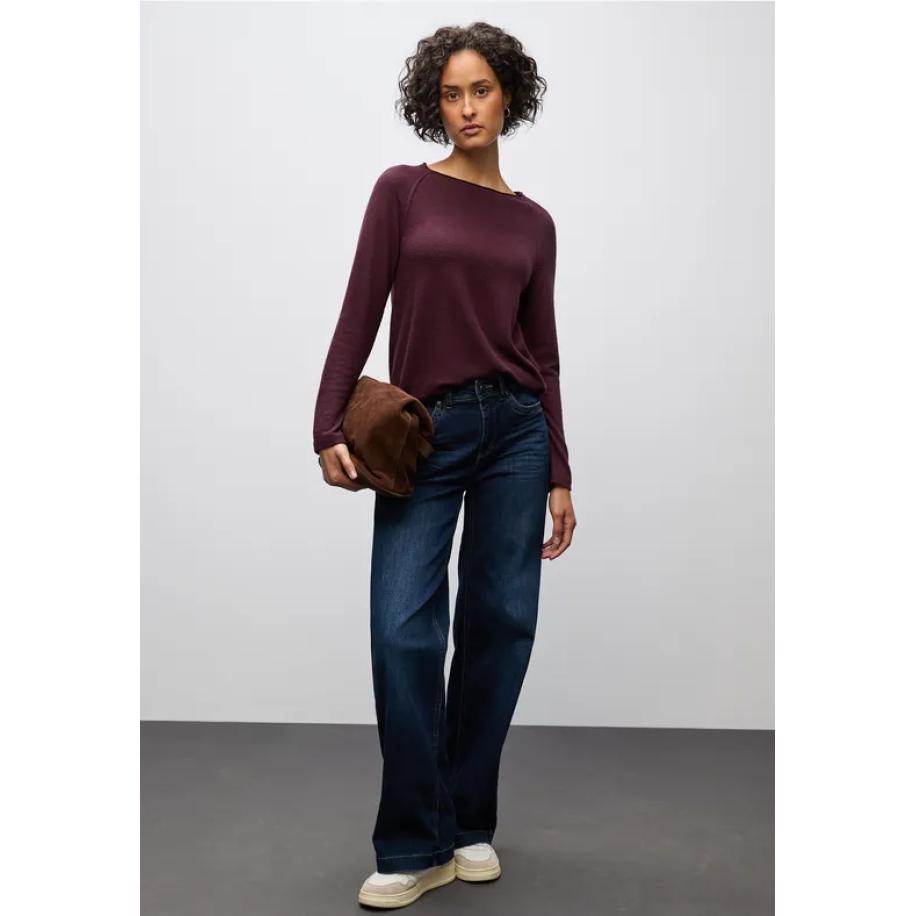 Street One Zacht gemêleerd shirt Rood