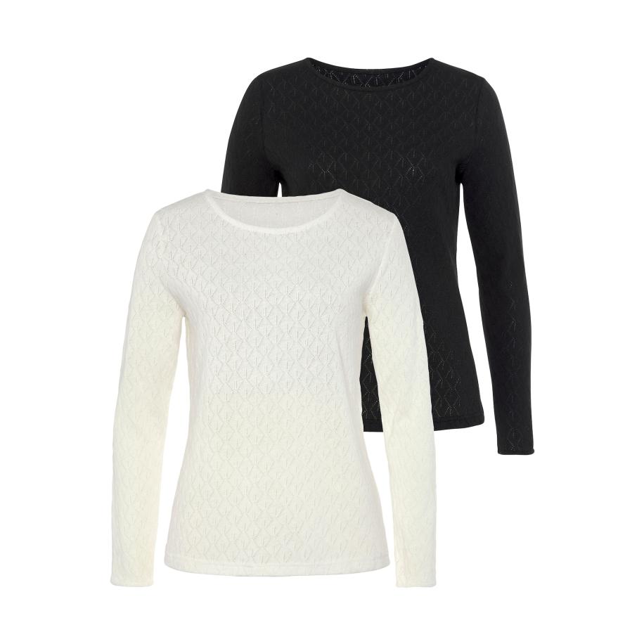 VIVANCE VIVANCE Shirt zwart / wit -