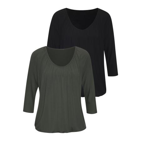 Lascana LASCANA Shirt donkergroen / zwart