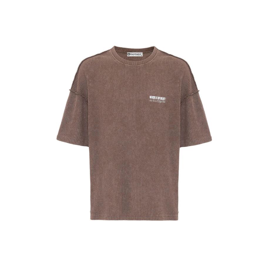 Dandalo Dandalo Shirt chocoladebruin / wit -