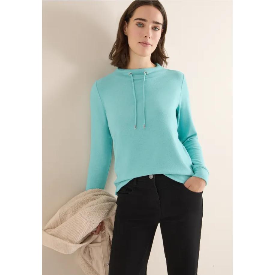 CECIL Cosy gemêleerd shirt met lange mouwen Blauw