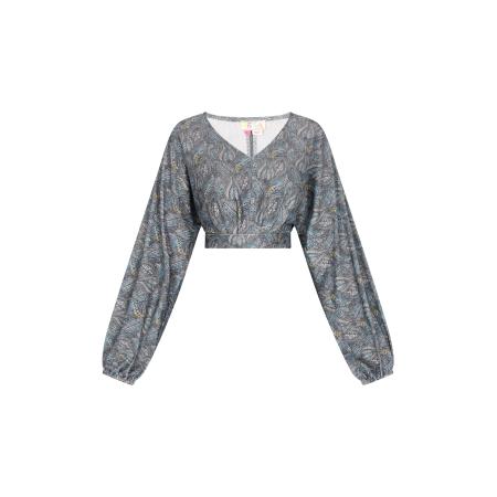 IZIA IZIA Shirt blauw / smoky blue / geel