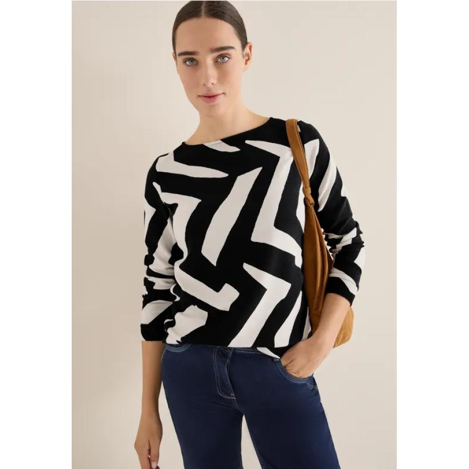 CECIL Ottomaans shirt met patroon Grijs